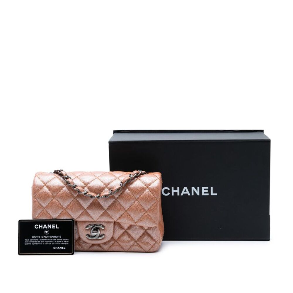 Chanel Mini Rectangular Classic Metallic Caviar S… - image 8